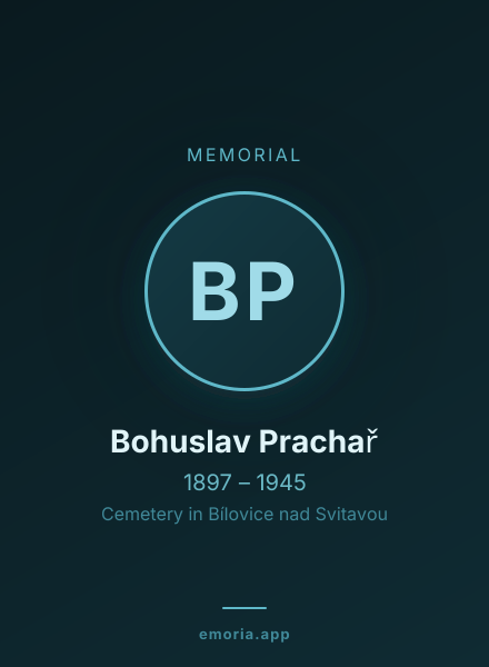 Memorial portrait of Bohuslav Prachař