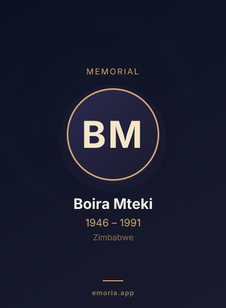 Memorial portrait of Boira Mteki