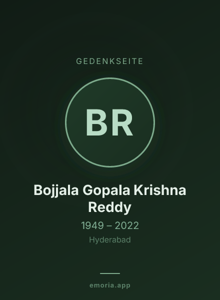 Gedenkportrait von Bojjala Gopala Krishna Reddy