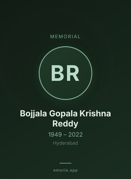 Memorial portrait of Bojjala Gopala Krishna Reddy