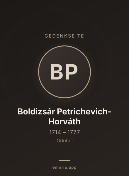 Gedenkportrait von Boldizsár Petrichevich-Horváth