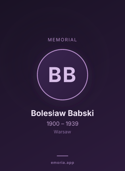 Memorial portrait of Bolesław Babski