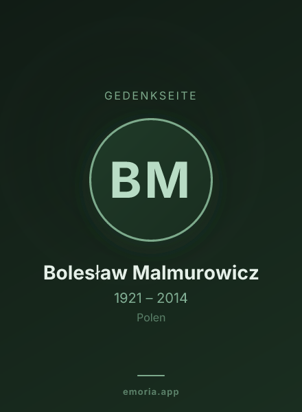 Gedenkportrait von Bolesław Malmurowicz