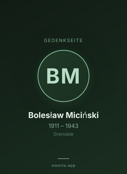 Gedenkportrait von Bolesław Miciński