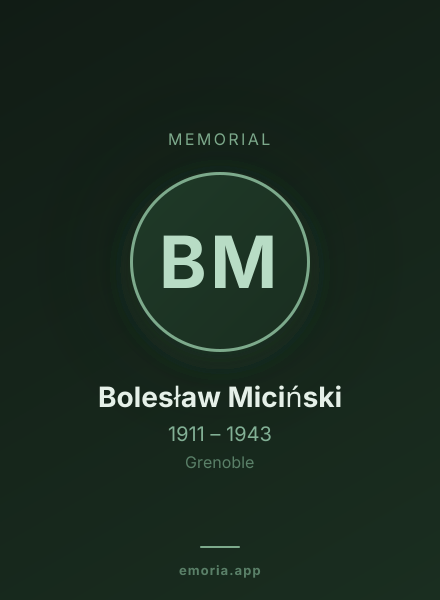 Memorial portrait of Bolesław Miciński