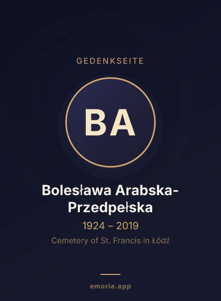Gedenkportrait von Bolesława Arabska-Przedpełska