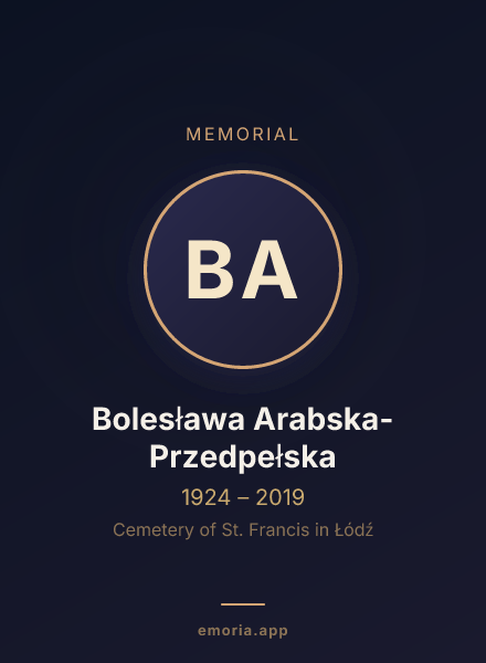 Memorial portrait of Bolesława Arabska-Przedpełska