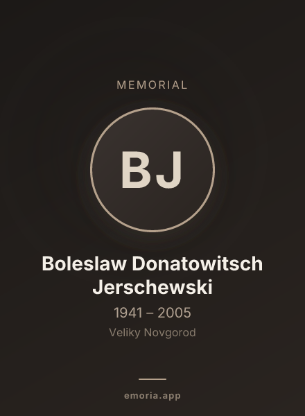 Memorial portrait of Boleslaw Donatowitsch Jerschewski