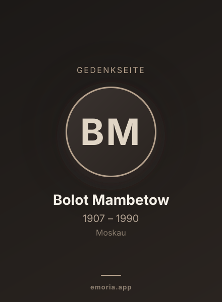 Gedenkportrait von Bolot Mambetow