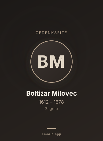 Gedenkportrait von Boltižar Milovec