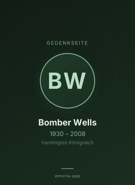 Gedenkportrait von Bomber Wells