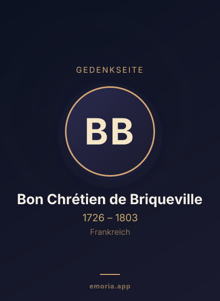 Gedenkportrait von Bon Chrétien de Briqueville