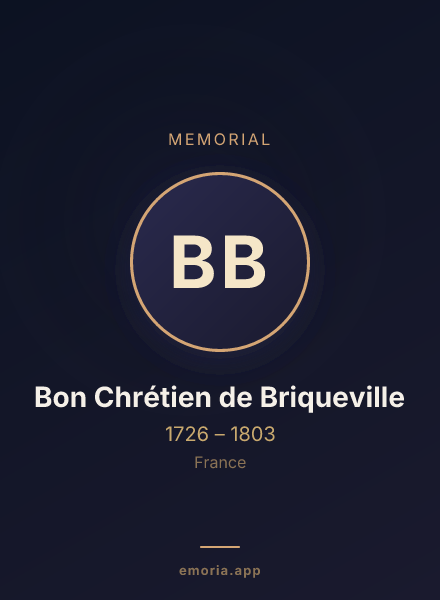 Memorial portrait of Bon Chrétien de Briqueville