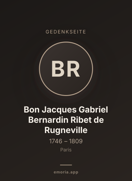 Gedenkportrait von Bon Jacques Gabriel Bernardin Ribet de Rugneville