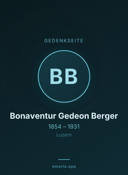 Gedenkportrait von Bonaventur Gedeon Berger