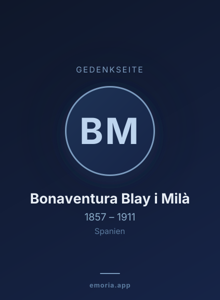 Gedenkportrait von Bonaventura Blay i Milà