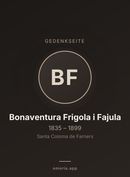 Gedenkportrait von Bonaventura Frigola i Fajula