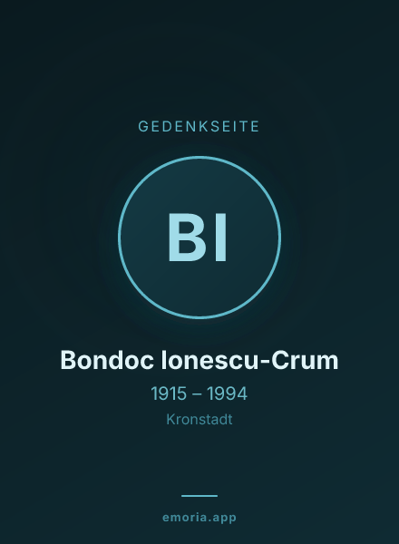 Gedenkportrait von Bondoc Ionescu-Crum