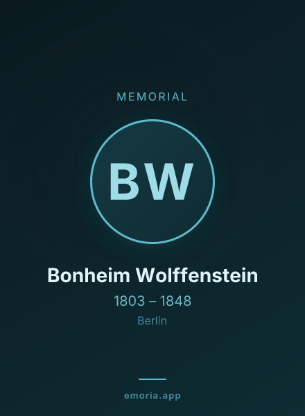 Memorial portrait of Bonheim Wolffenstein