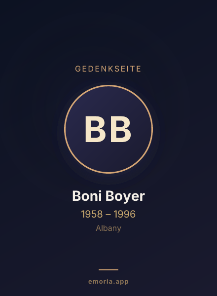Gedenkportrait von Boni Boyer