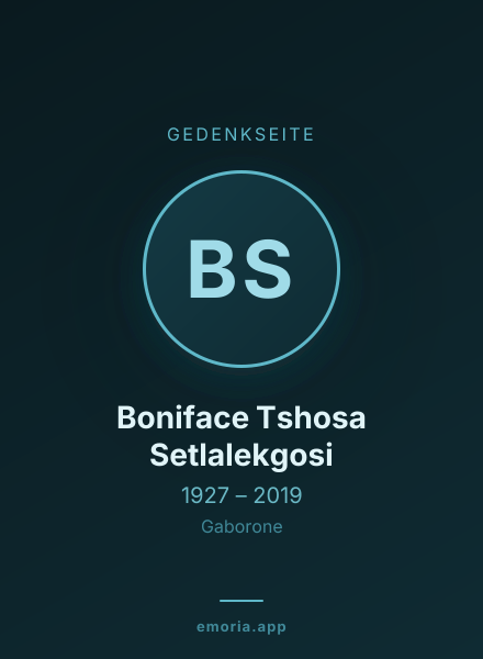 Gedenkportrait von Boniface Tshosa Setlalekgosi