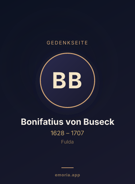 Gedenkportrait von Bonifatius von Buseck