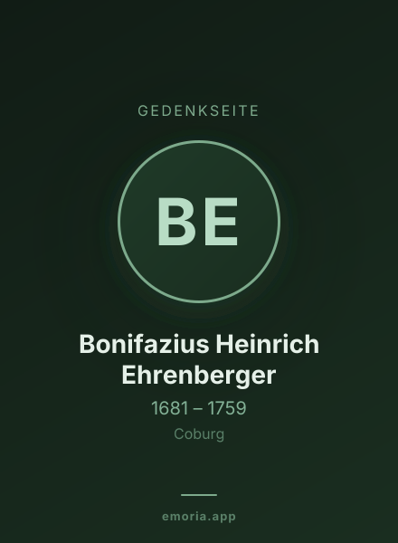 Gedenkportrait von Bonifazius Heinrich Ehrenberger
