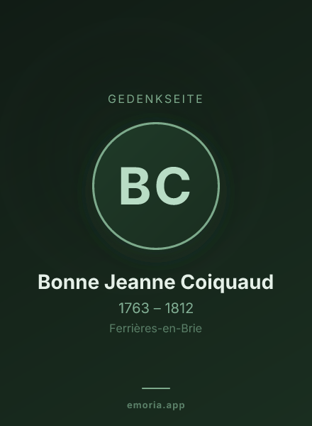 Gedenkportrait von Bonne Jeanne Coiquaud