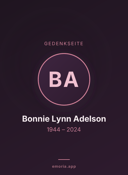 Gedenkportrait von Bonnie Lynn Adelson