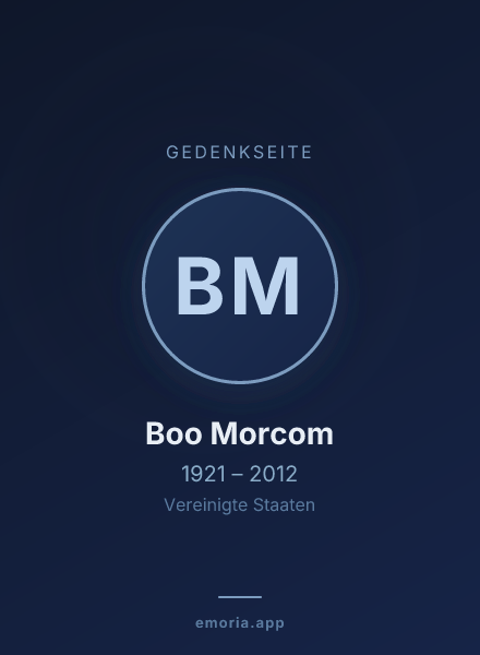 Gedenkportrait von Boo Morcom