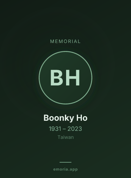 Memorial portrait of Boonky Ho