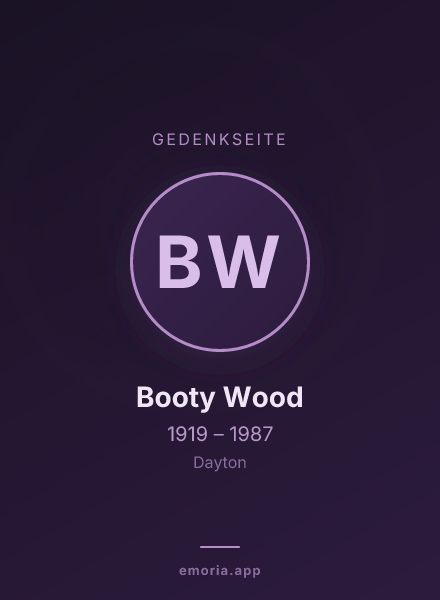 Gedenkportrait von Booty Wood