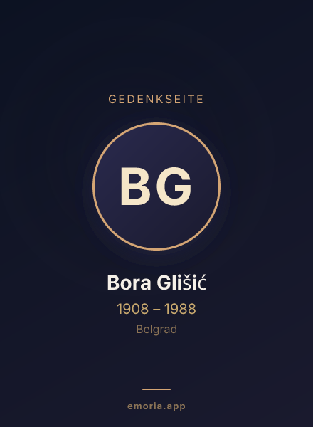 Gedenkportrait von Bora Glišić
