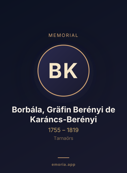 Memorial portrait of Borbála, Gräfin Berényi de Karáncs-Berényi