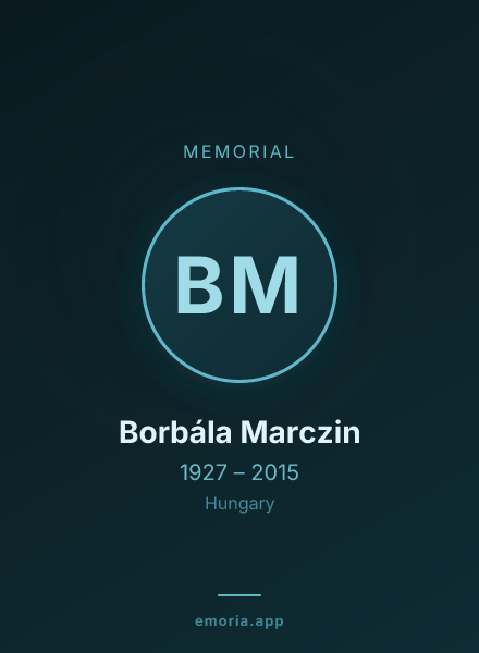Memorial portrait of Borbála Marczin