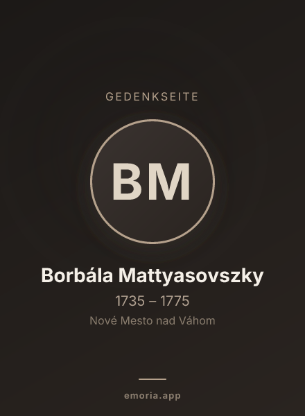 Gedenkportrait von Borbála Mattyasovszky