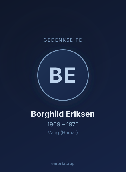 Gedenkportrait von Borghild Eriksen