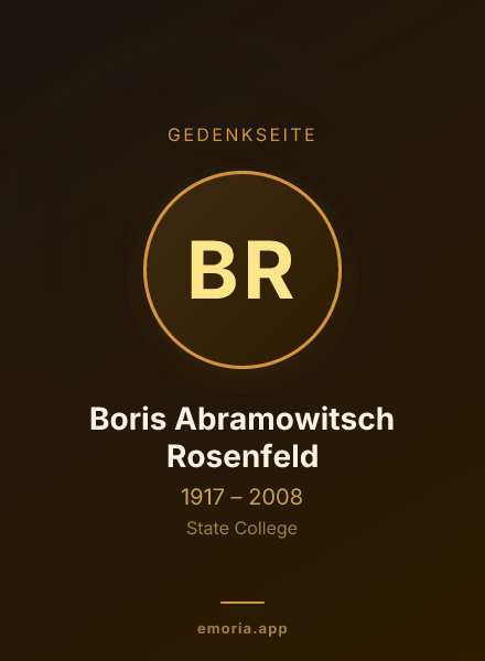 Gedenkportrait von Boris Abramowitsch Rosenfeld