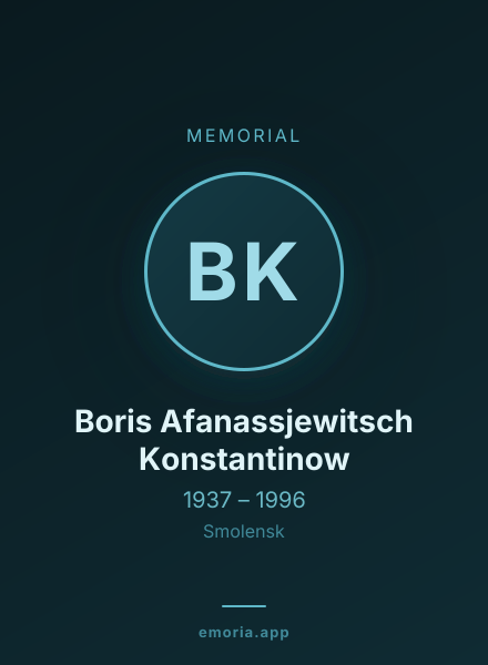 Memorial portrait of Boris Afanassjewitsch Konstantinow