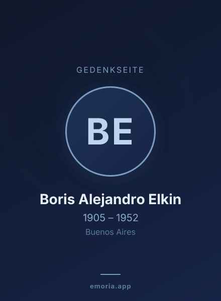 Gedenkportrait von Boris Alejandro Elkin