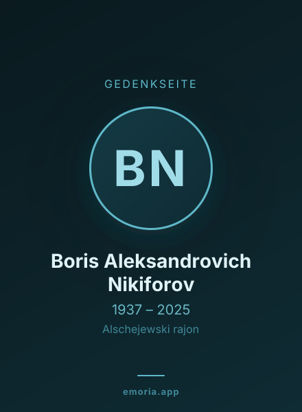 Gedenkportrait von Boris Aleksandrovich Nikiforov
