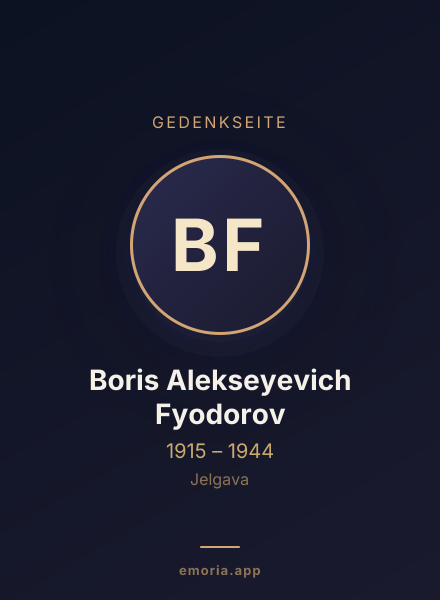 Gedenkportrait von Boris Alekseyevich Fyodorov