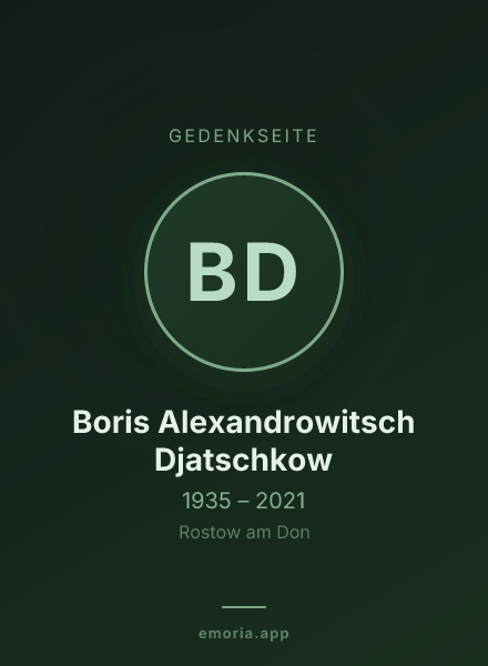 Gedenkportrait von Boris Alexandrowitsch Djatschkow