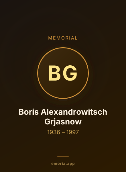 Memorial portrait of Boris Alexandrowitsch Grjasnow