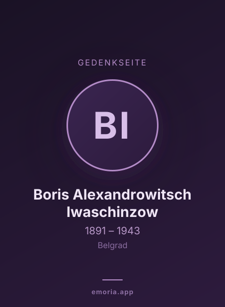 Gedenkportrait von Boris Alexandrowitsch Iwaschinzow