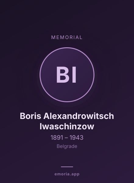 Memorial portrait of Boris Alexandrowitsch Iwaschinzow