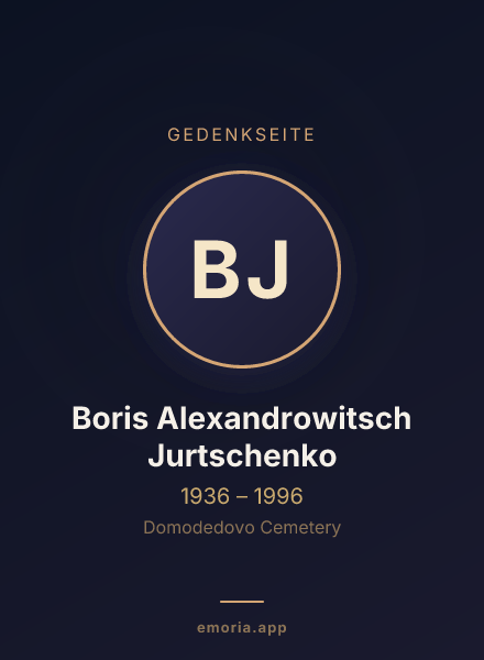 Gedenkportrait von Boris Alexandrowitsch Jurtschenko