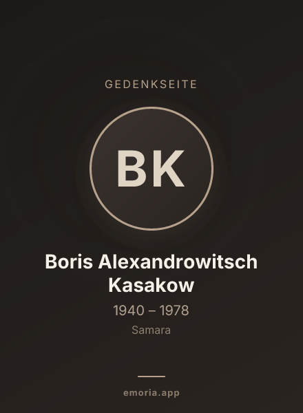 Gedenkportrait von Boris Alexandrowitsch Kasakow