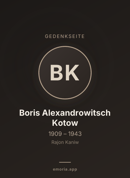 Gedenkportrait von Boris Alexandrowitsch Kotow