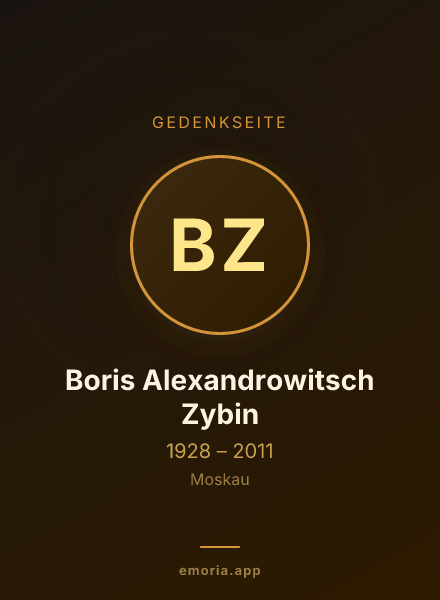 Gedenkportrait von Boris Alexandrowitsch Zybin
